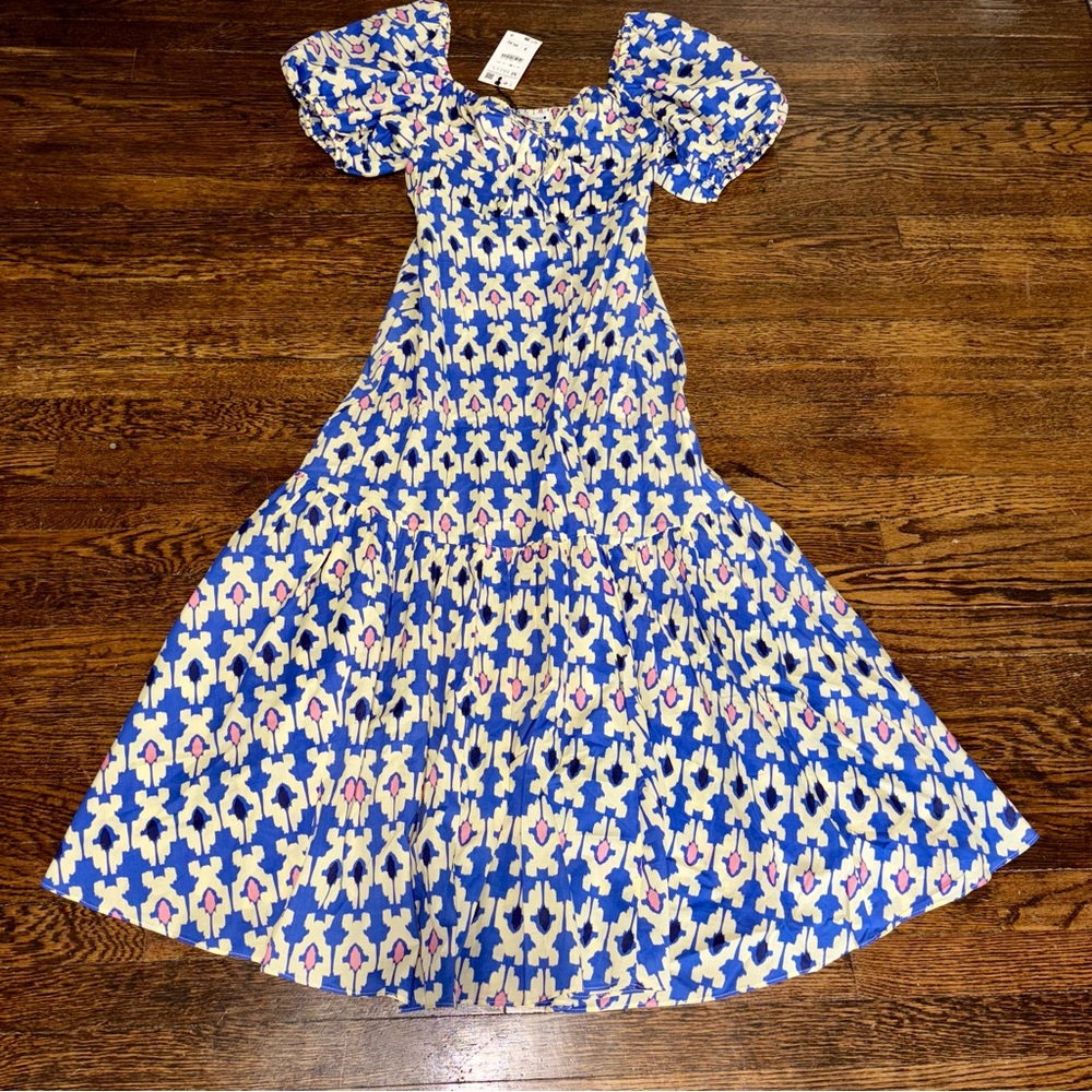 ZARA NWT size Medium printed Puff Sleeve Dress